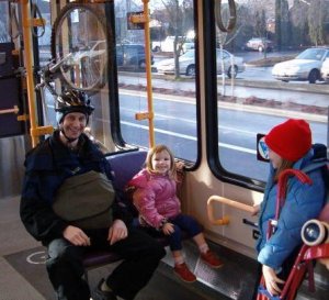 The last picture of Adam alive...on the MAX with our friends's kids, the Saturday before his accident, January 2005. 