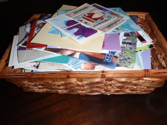 The basket of cards I've saved over the past 10 years. 